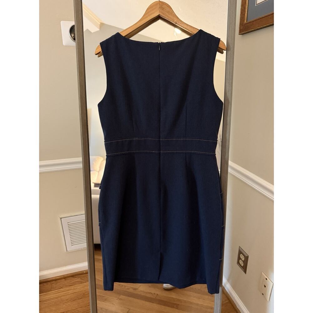 Connected Apparel Navy Sheath Dress Size 12 - Picture 5 of 7